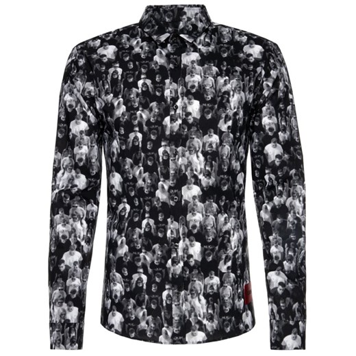 Hugo Boss koszula męska w abstrakcyjnym wzorze 
