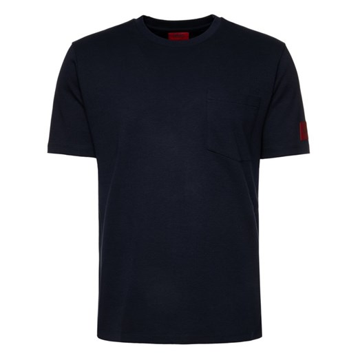 T-shirt męski czarny Hugo Boss casual z krótkim rękawem 
