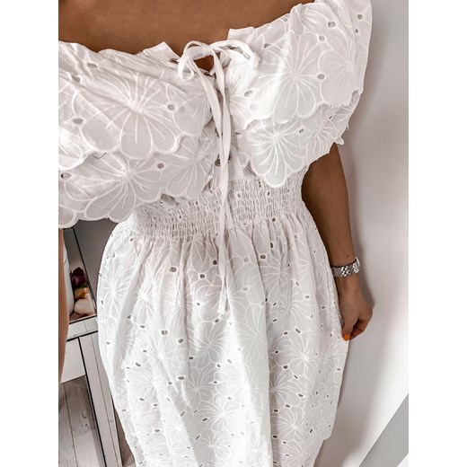 Sukienka hiszpanka Aurelia z wiązaniem- biała L'Amour  uniwersalny L'amour Boutique