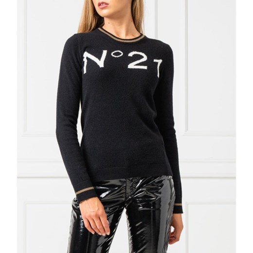 Sweter damski N21 casual z napisem 