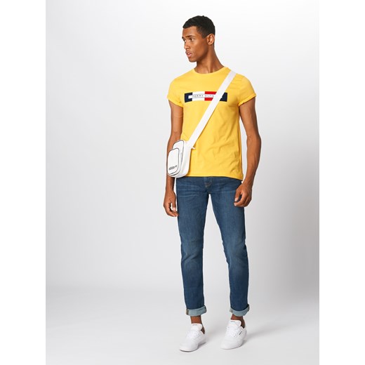 T-shirt męski żółty Tommy Hilfiger z krótkim rękawem młodzieżowy 