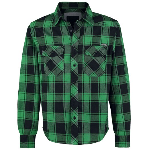 Brandit - Checkshirt - Koszula flanelowa - zielony/czarny  Brandit 5XL EMP