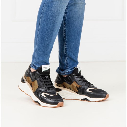 Sneakersy damskie Pepe Jeans sportowe wielokolorowe na platformie 