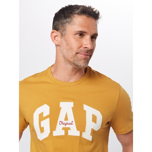 Gap t-shirt męski z krótkim rękawem jerseyowy żółty z napisami 