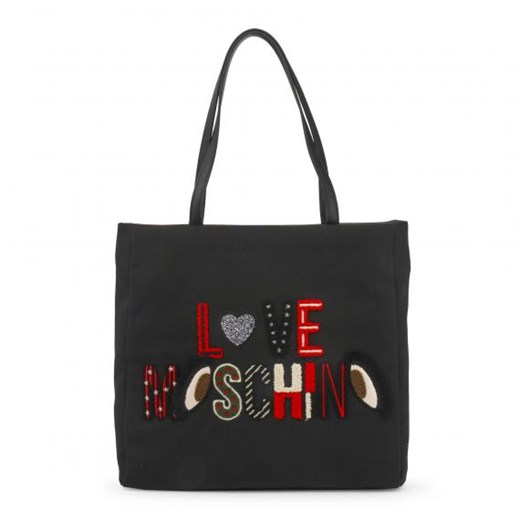 Shopper bag Love Moschino młodzieżowa z nadrukiem na ramię bez dodatków 