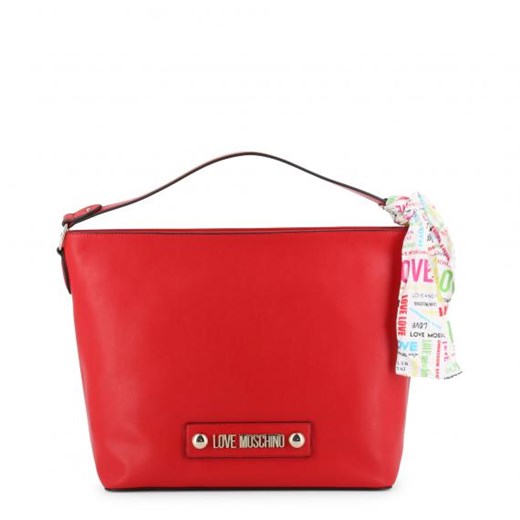 Czerwona torebka Love Moschino w stylu boho do ręki z aplikacjami 