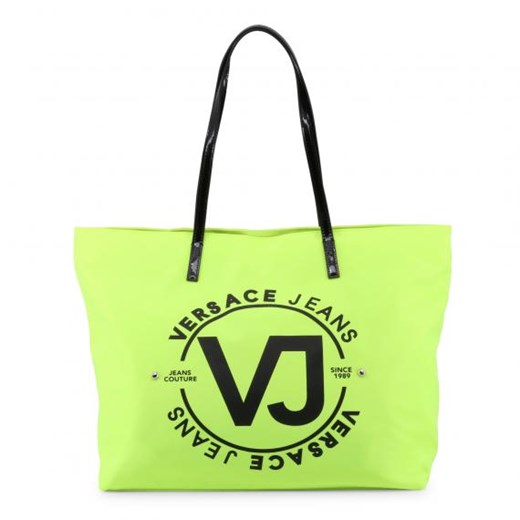 Versace Jeans shopper bag zielona mieszcząca a4 