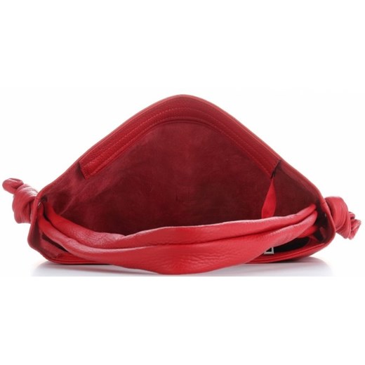 Shopper bag Vittoria Gotti matowa ze skóry bez dodatków czerwona 
