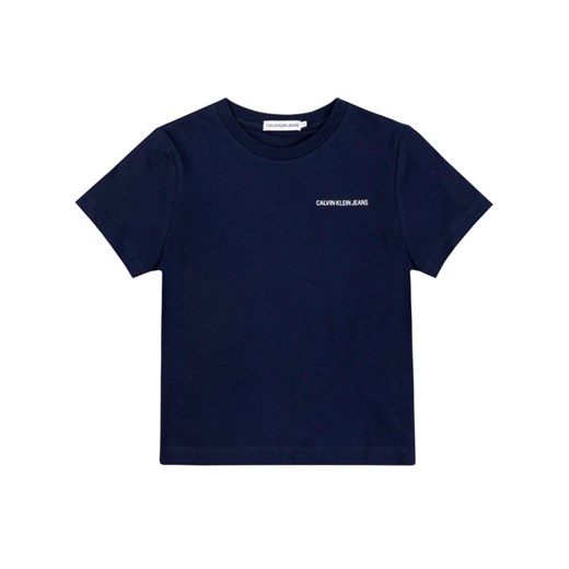 Granatowy t-shirt chłopięce Calvin Klein z krótkim rękawem 