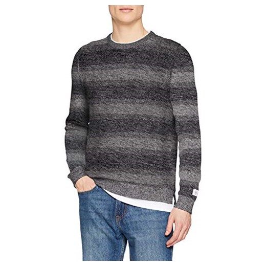Only & Sons męski sweter onsPAGE 12 Shadow Stripe Knit, wielokolorowy (Medium Grey Melange), X-Large (rozmiar producenta: XL)