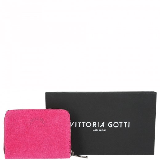 Firmowe Portfele Skórzane w rozmiarze M renomowanej firmy Vittoria Gotti Made in Italy Fuksja (kolory) Vittoria Gotti   okazyjna cena PaniTorbalska 