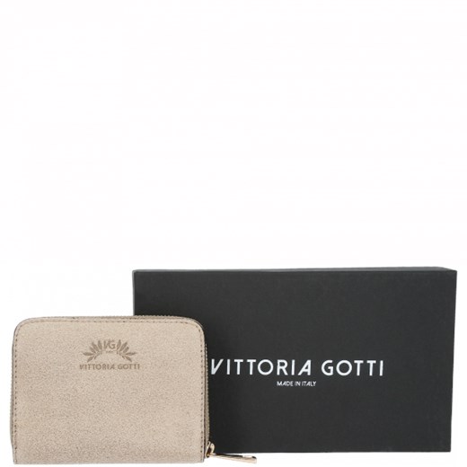 Vittoria Gotti Poręczny Firmowy Skórzany Portfel Damski Made in Italy Beż (kolory) Vittoria Gotti   promocyjna cena PaniTorbalska 