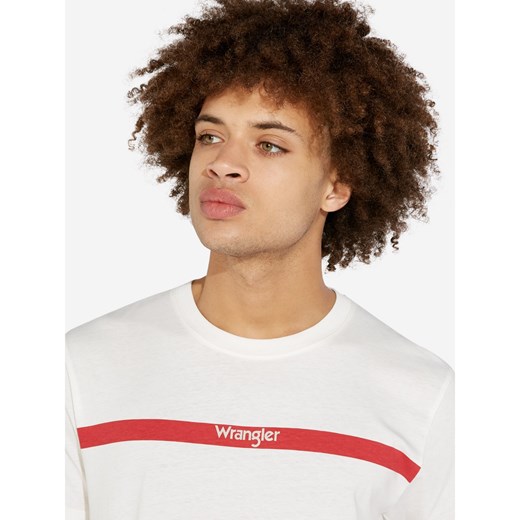 T-shirt męski Wrangler młodzieżowy biały z krótkim rękawem 