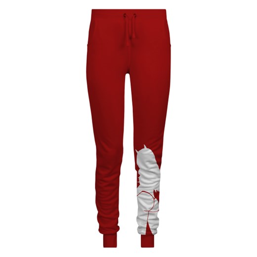 Spodnie damskie czerwone Urbanpatrol z nadrukami w miejskim stylu 