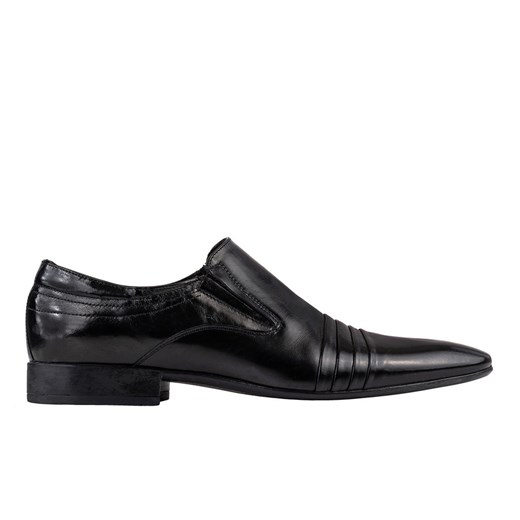 Giacomo Conti buty eleganckie męskie skórzane czarne bez zapięcia 