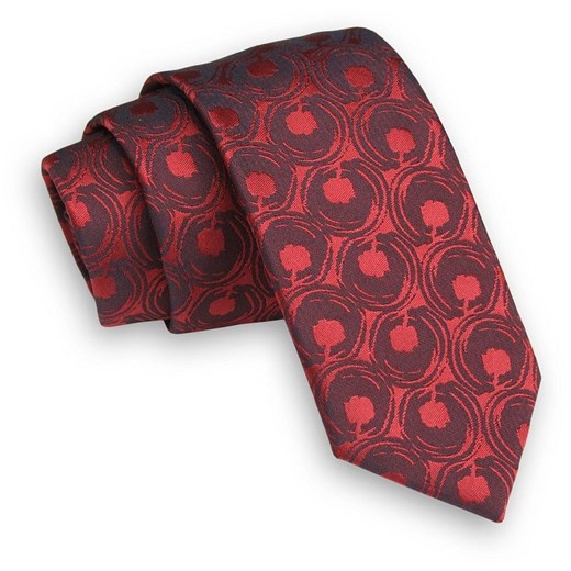 Ciemny Czerwony Krawat -Angelo di Monti- 6 cm, Męski, w Koła, Wzór Geometryczny KRADM1610 ze sklepu JegoSzafa.pl w kategorii Krawaty - zdjęcie 73182775