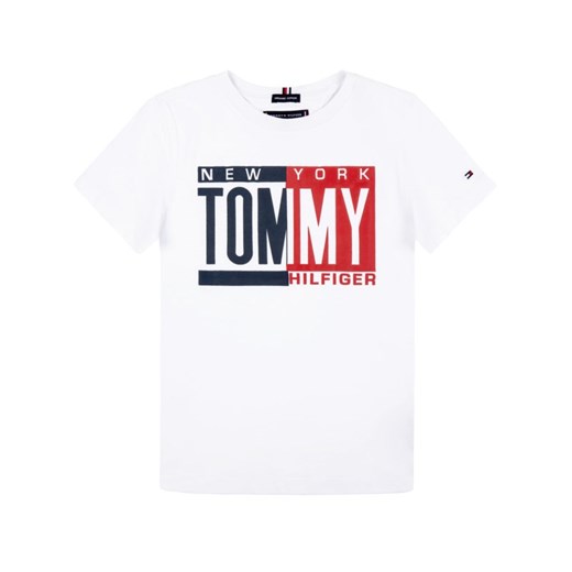 T-shirt chłopięce Tommy Hilfiger na lato z krótkim rękawem z napisem 