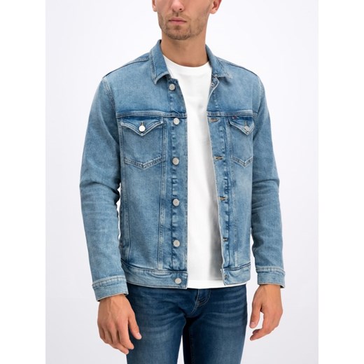 Kurtka męska Tommy Jeans bez wzorów niebieska w stylu młodzieżowym 
