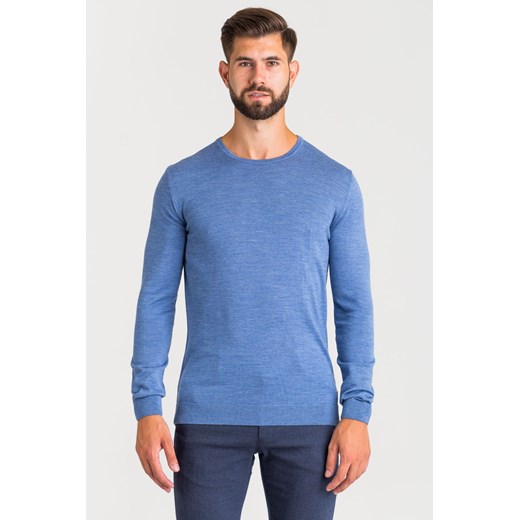 Sweter męski Joop! Collection bez wzorów niebieski 