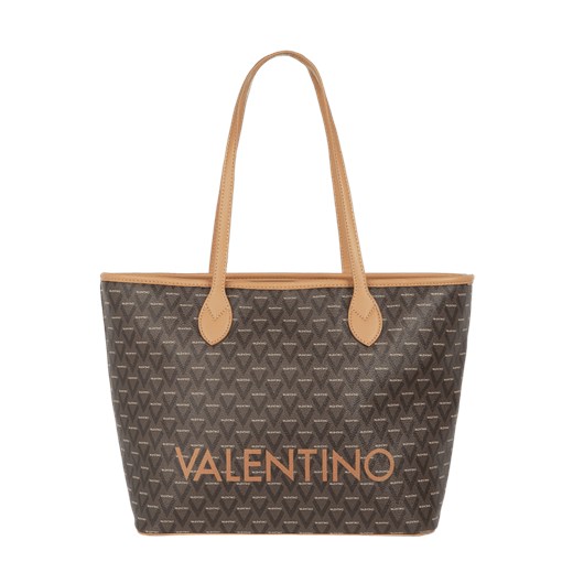 Shopper bag Valentino By Mario bez dodatków młodzieżowa ze skóry ekologicznej z nadrukiem duża 