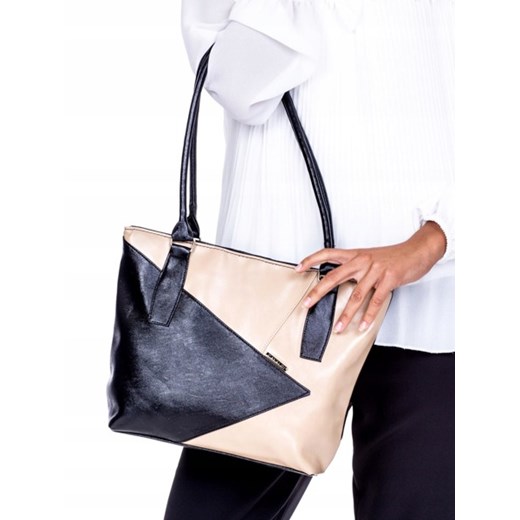 Shopper bag 4U Cavaldi elegancka bez dodatków matowa ze skóry ekologicznej na ramię mieszcząca a4 