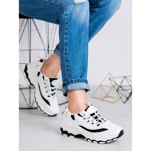 Buty sportowe damskie CzasNaButy sneakersy białe casual bez wzorów 