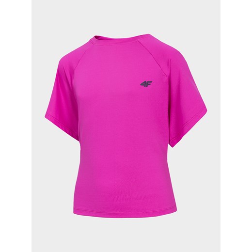 Koszulka sportowa dziewczęca (134-164) JTSD401A - różowy   158/164 4F