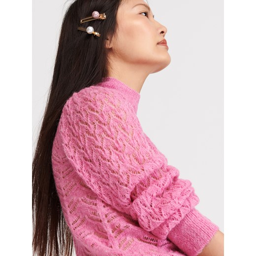 Reserved - Ażurowy sweter - Różowy  Reserved S 