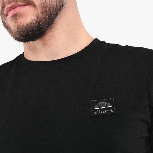 T-shirt męski czarny Ellesse bez wzorów z krótkim rękawem 