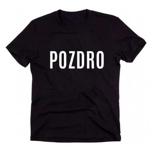 Czarny Klasyczny T-shirt "POZDRO"