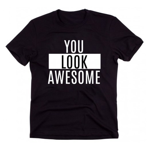 Czarny Klasyczny T-shirt "YOU LOOK AWESOME"