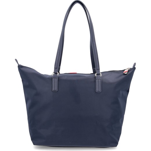 Shopper bag granatowa Tommy Hilfiger bez dodatków na ramię 