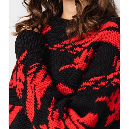 Sweter damski wielokolorowy Msgm z wełny z okrągłym dekoltem casual 