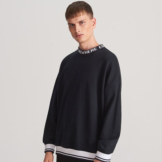 Reserved - Bluza z bawełny organicznej - Czarny  Reserved XL 