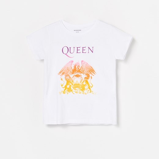 Reserved - Bawełniany T-shirt Queen - Biały Reserved  158 