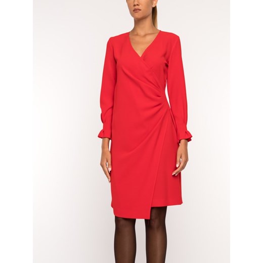 Sukienka Iblues czerwona z długim rękawem mini bez wzorów 
