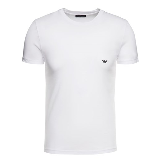 T-shirt męski Emporio Armani bez wzorów biały z krótkim rękawem 