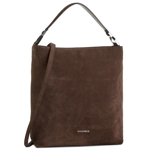 Shopper bag Coccinelle na ramię elegancka zamszowa 