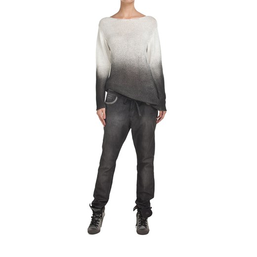 Sweter cieniowany mostrami szary bawełniane