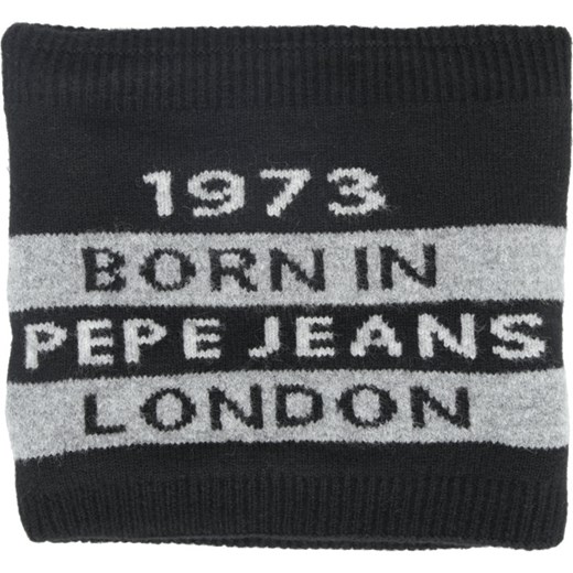Szalik dziecięcy Pepe Jeans czarny z wełny 