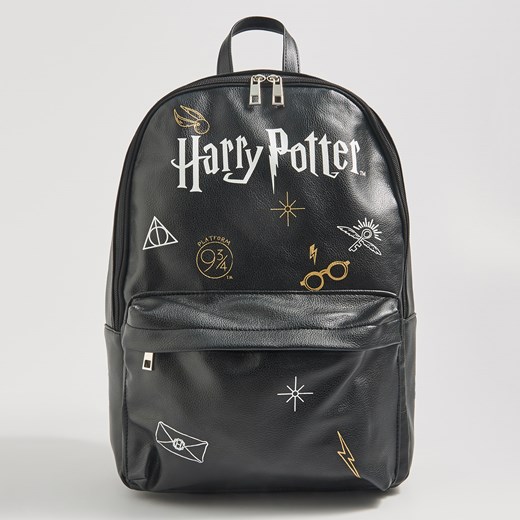 Sinsay - Plecak z nadrukiem Harry Potter - Czarny  Sinsay One Size 