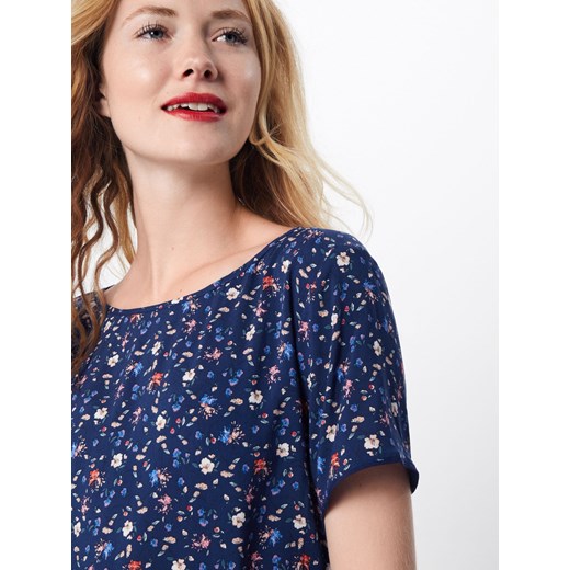 Bluzka damska Esprit granatowa vintage z okrągłym dekoltem 