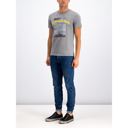 T-shirt męski Calvin Klein szary z krótkim rękawem 