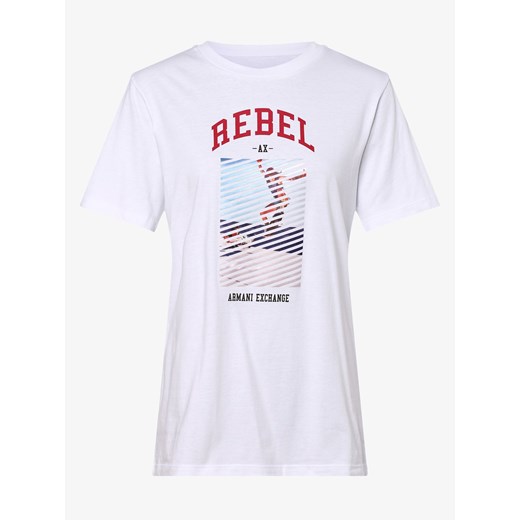 Armani Exchange - T-shirt damski, biały Armani  S vangraaf