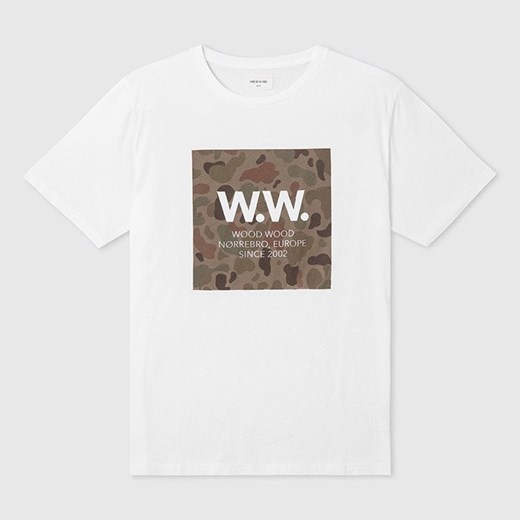 Wood t-shirt męski na wiosnę wielokolorowy w nadruki 