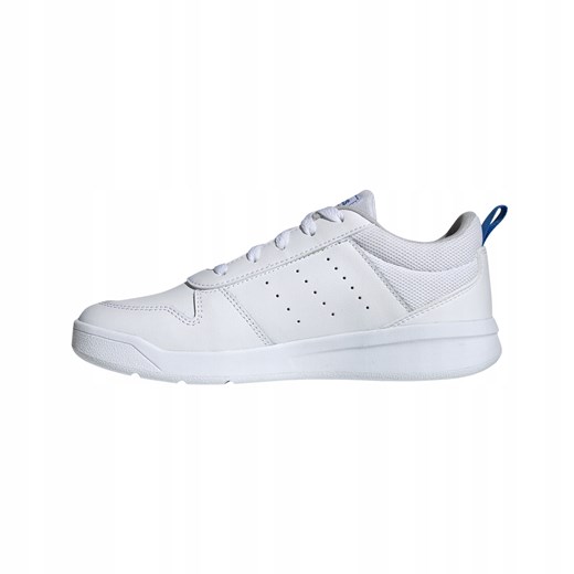 Buty sportowe damskie Adidas w stylu młodzieżowym białe bez wzorów sznurowane na płaskiej podeszwie 