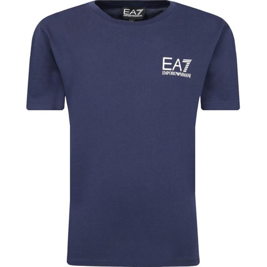 T-shirt chłopięce Emporio Armani niebieski z krótkim rękawem 