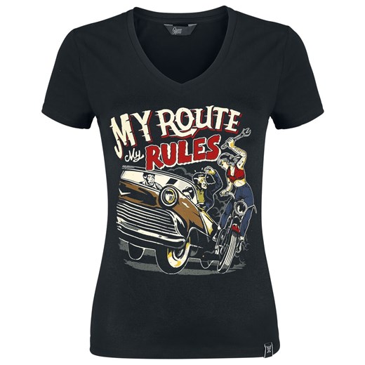 Queen Kerosin - My Route My Rules - T-Shirt - czarny Queen Kerosin  S EMP