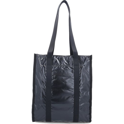Czarna shopper bag The Marc Jacobs duża na ramię lakierowana 