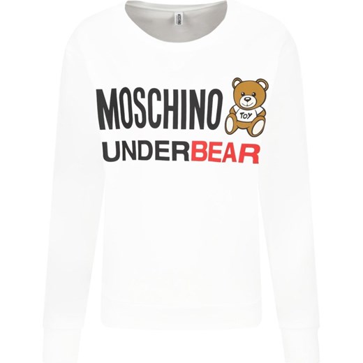 Bluza damska Moschino Underwear biała krótka z napisem 